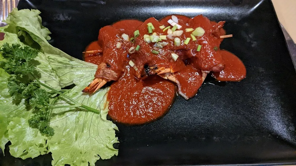 Brochette de Crevettes Enrobées de Filet de Porc